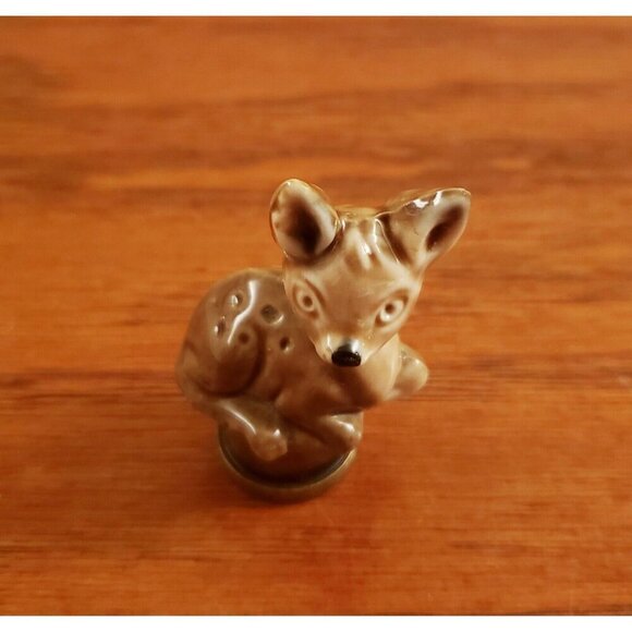 Fawn Deer Lamp Finial Shade Topper Wade England Vintage Unique Country Farmhouse - Picture 2 of 5